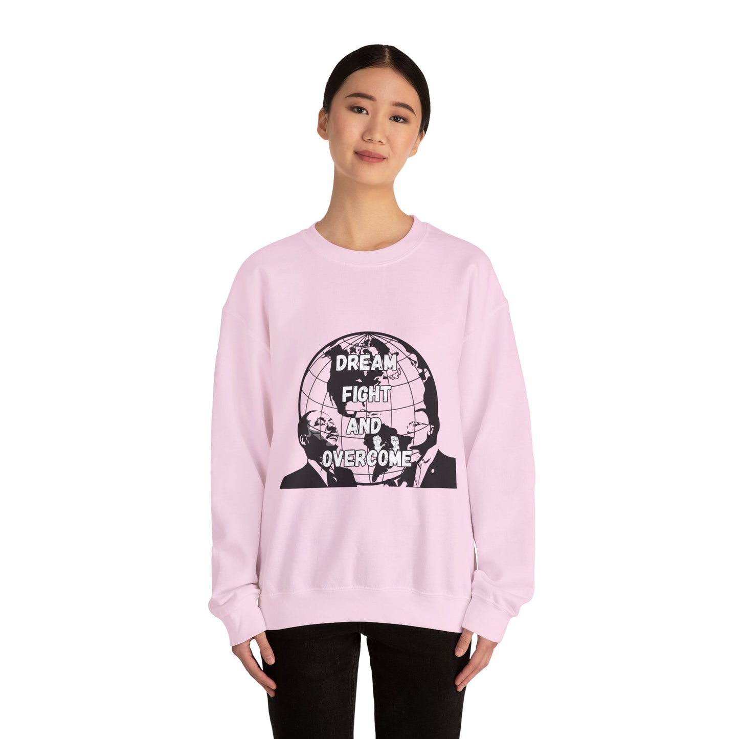 Inspiration Crewneck Sweatshirt - "Dream, Fight, Overcome" - Unisex Heavy Blend