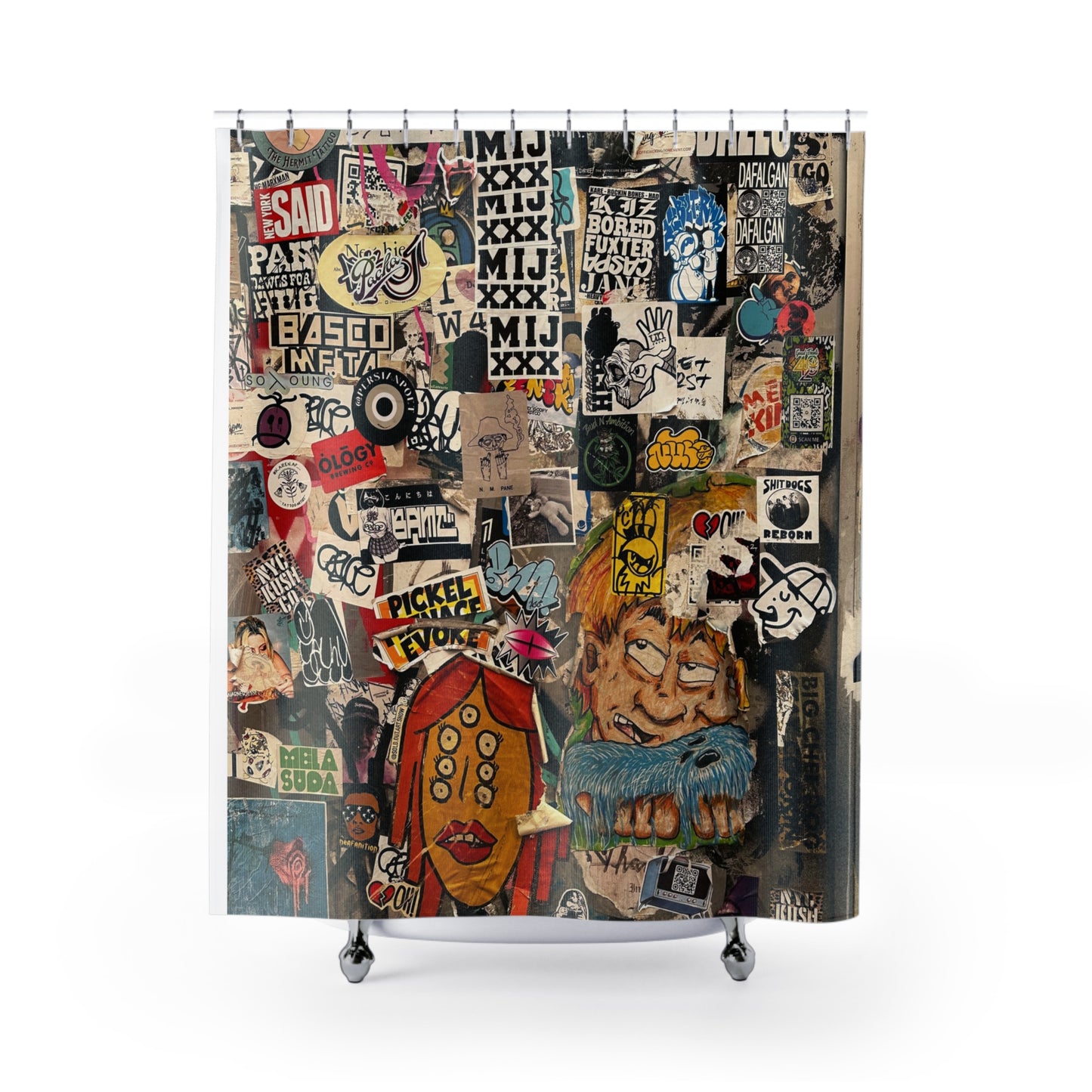 A Bushwick Door Shower Curtain - Vibrant Art for Trendy Bathrooms