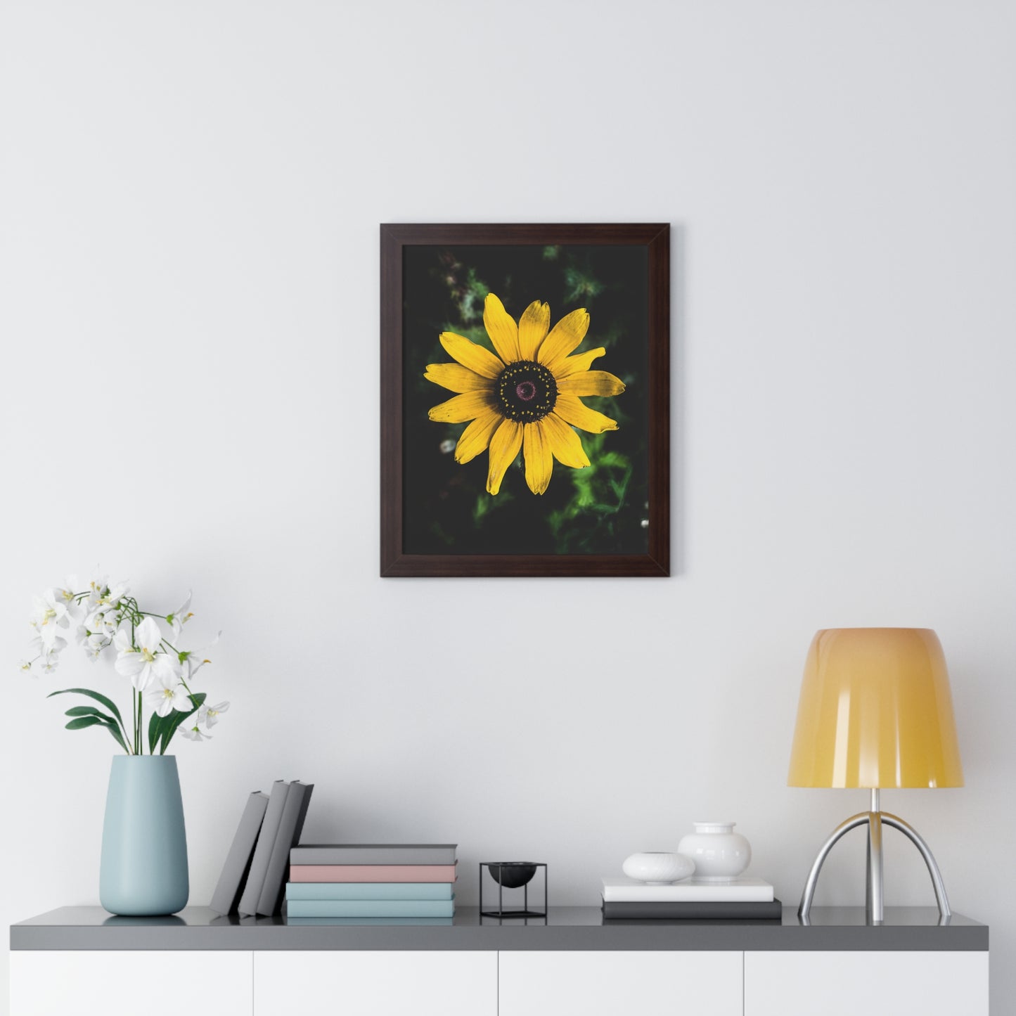 Vertical Poster - Peaceful Yellow Flower in the Busy City