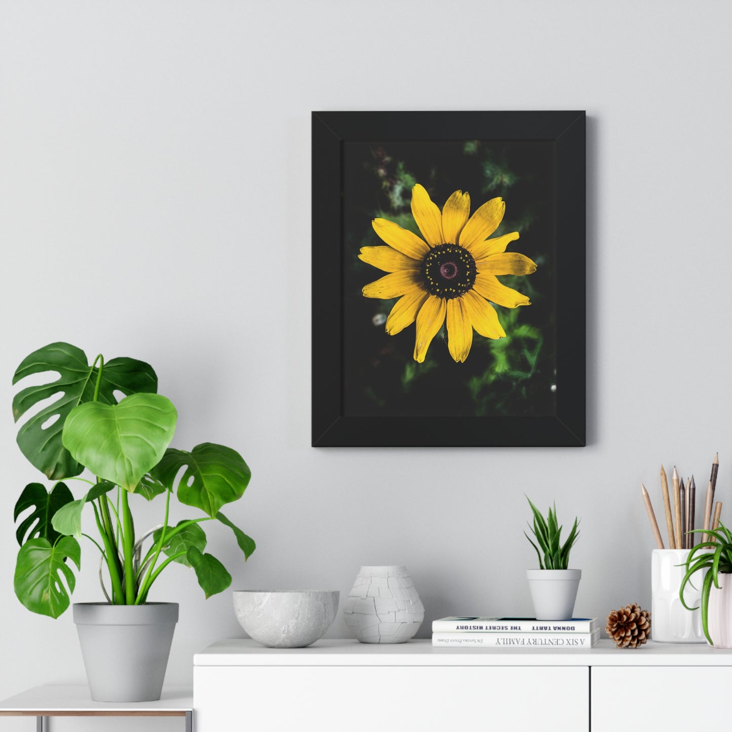 Vertical Poster - Peaceful Yellow Flower in the Busy City