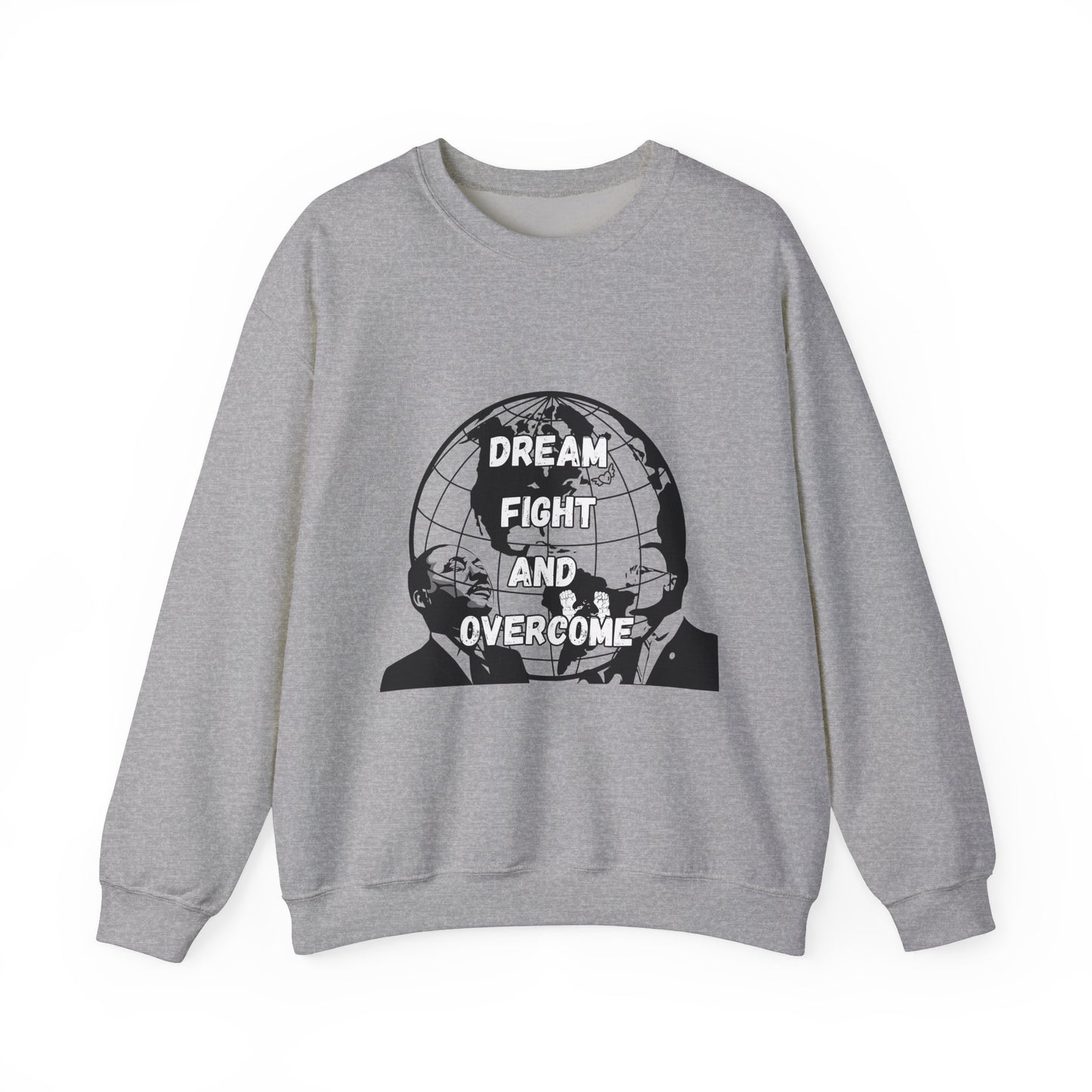 Inspiration Crewneck Sweatshirt - "Dream, Fight, Overcome" - Unisex Heavy Blend