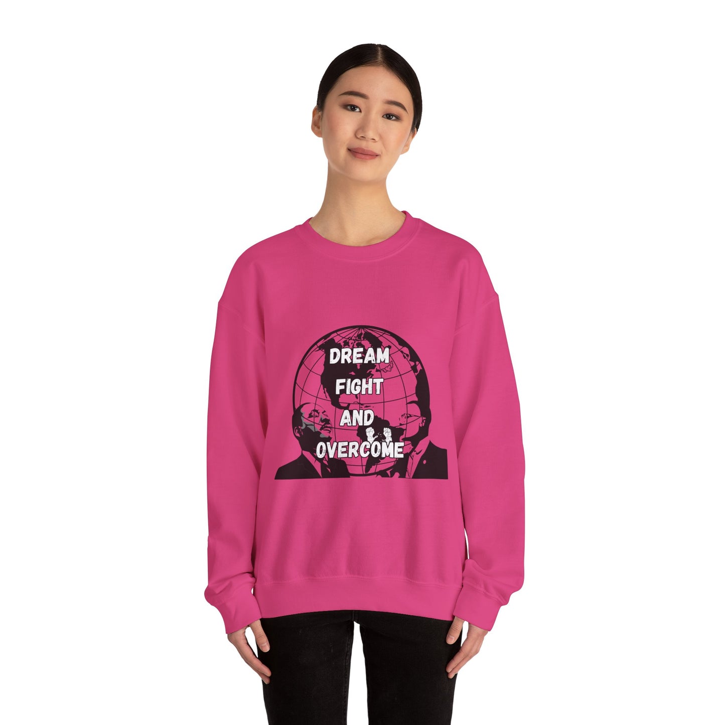 Inspiration Crewneck Sweatshirt - "Dream, Fight, Overcome" - Unisex Heavy Blend