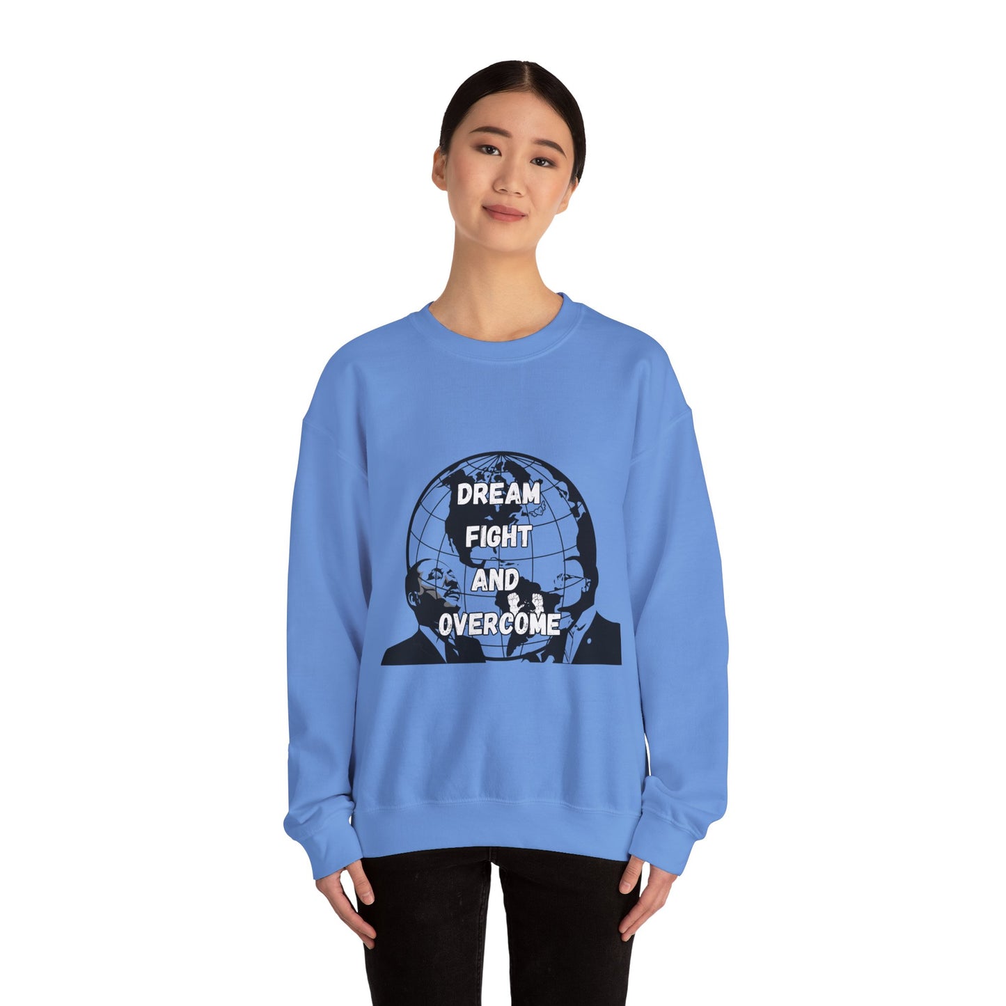 Inspiration Crewneck Sweatshirt - "Dream, Fight, Overcome" - Unisex Heavy Blend