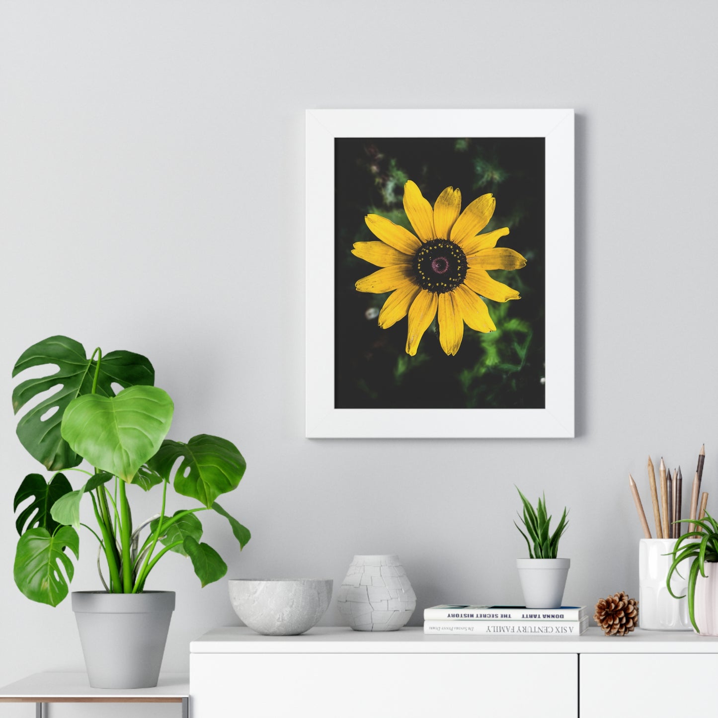 Vertical Poster - Peaceful Yellow Flower in the Busy City