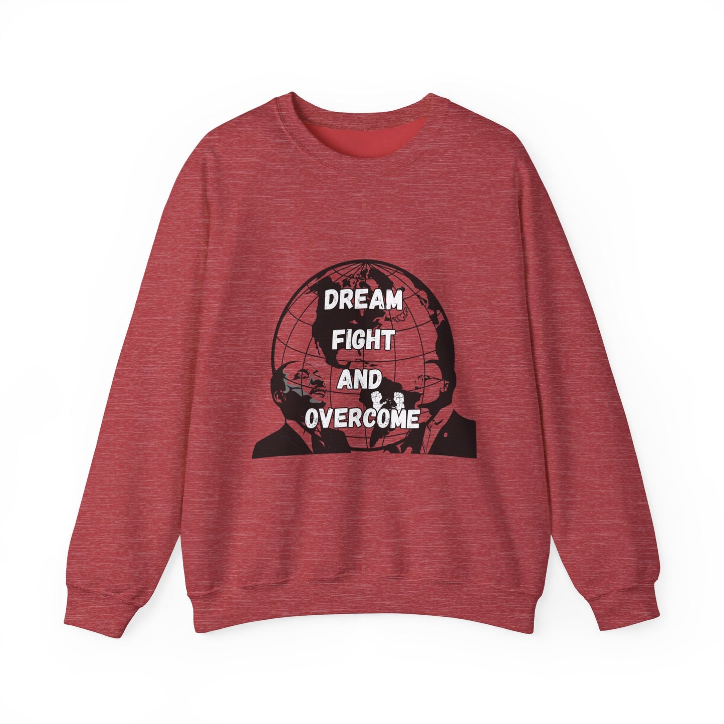 Inspiration Crewneck Sweatshirt - "Dream, Fight, Overcome" - Unisex Heavy Blend