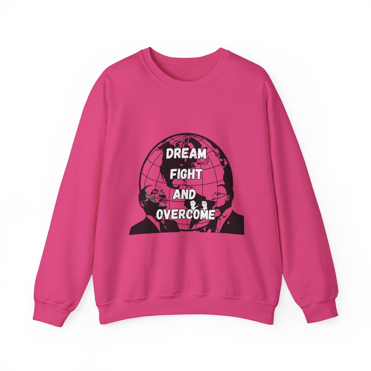 Inspiration Crewneck Sweatshirt - "Dream, Fight, Overcome" - Unisex Heavy Blend