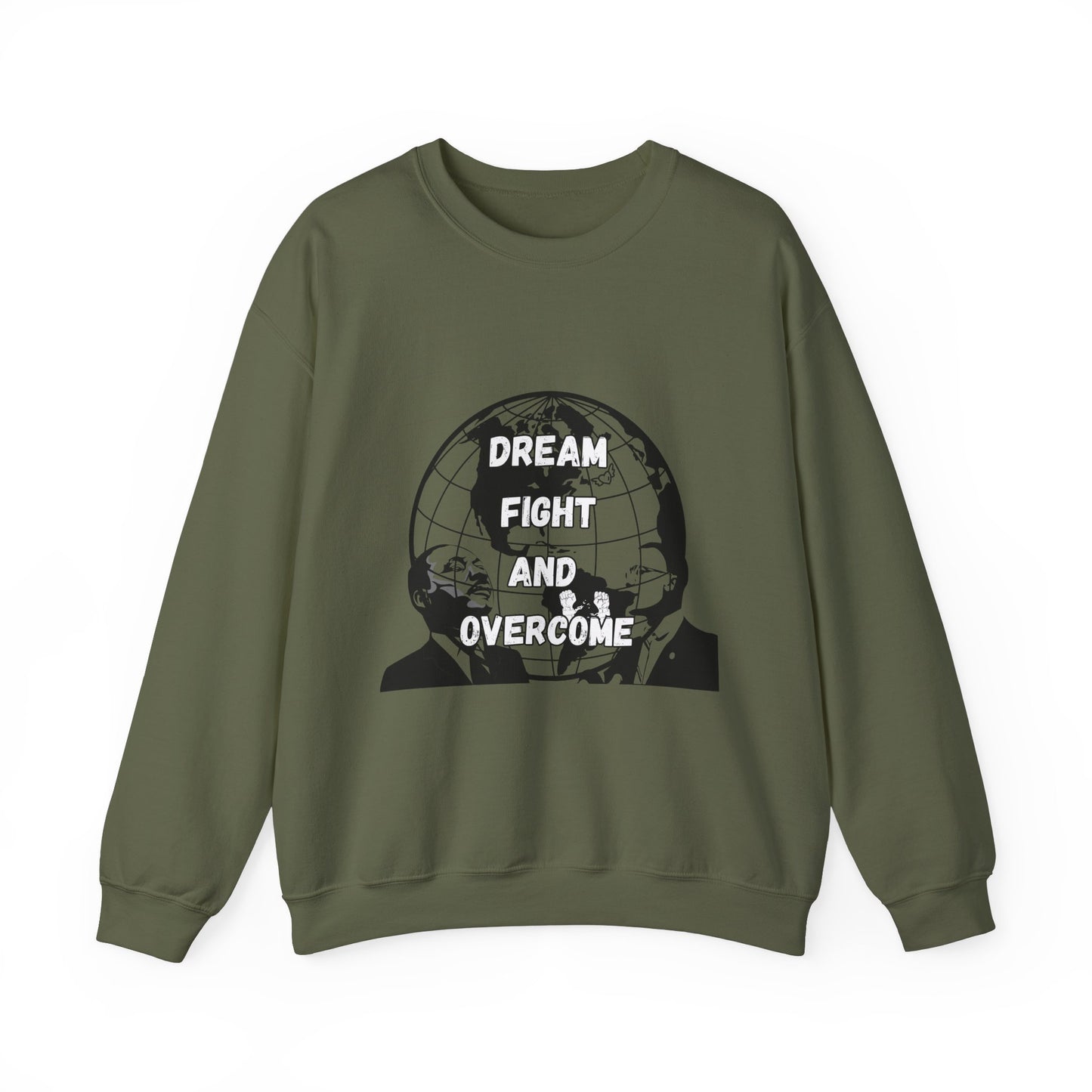 Inspiration Crewneck Sweatshirt - "Dream, Fight, Overcome" - Unisex Heavy Blend