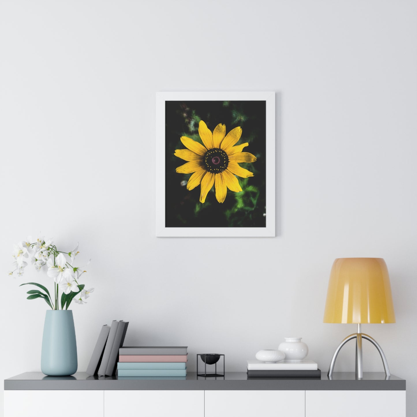 Vertical Poster - Peaceful Yellow Flower in the Busy City