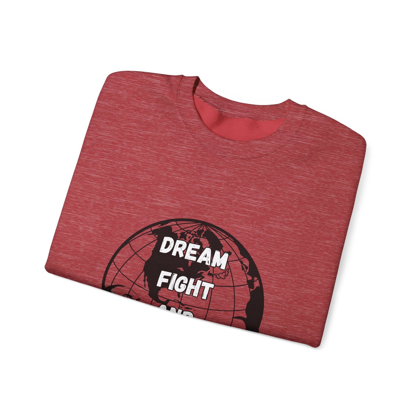 Inspiration Crewneck Sweatshirt - "Dream, Fight, Overcome" - Unisex Heavy Blend