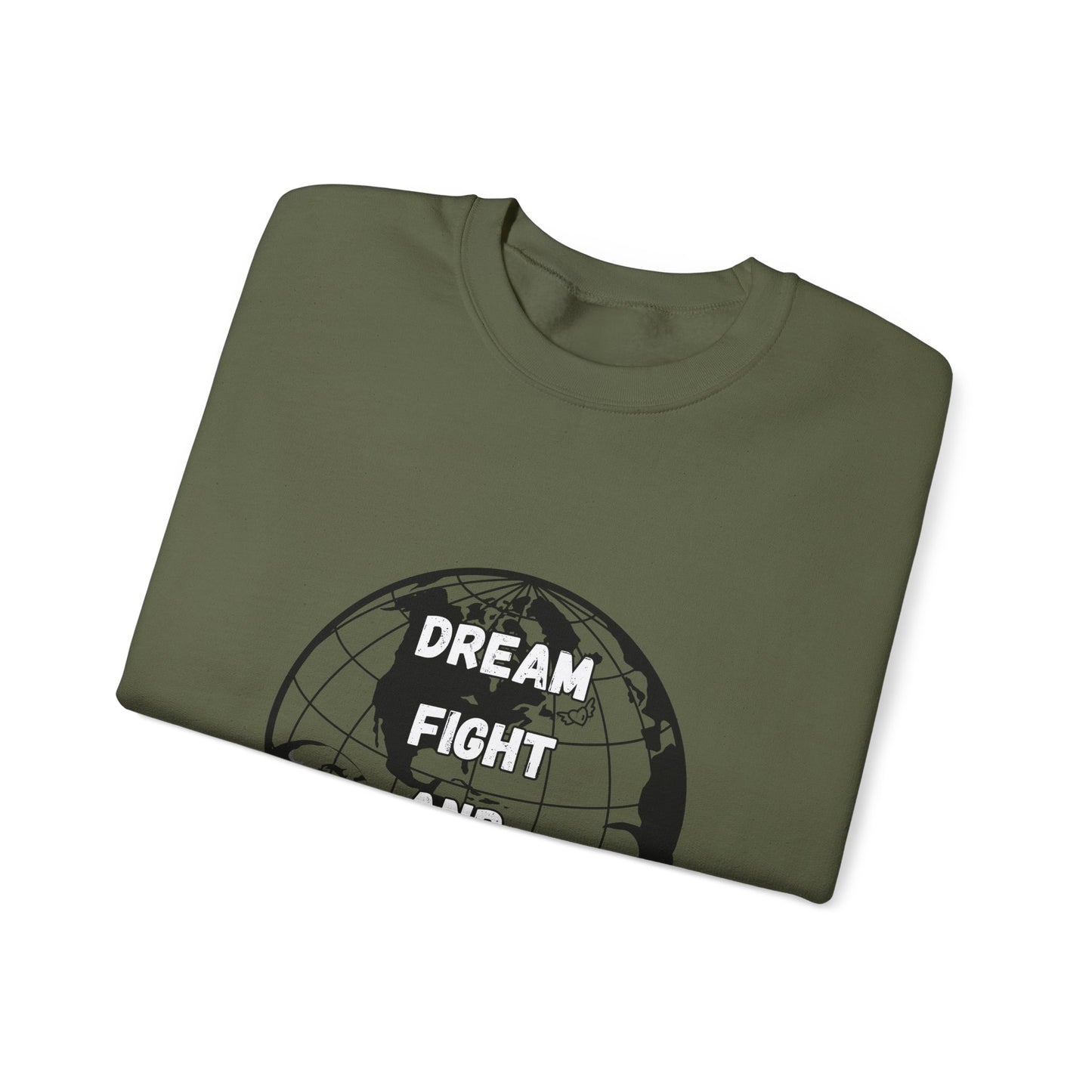 Inspiration Crewneck Sweatshirt - "Dream, Fight, Overcome" - Unisex Heavy Blend