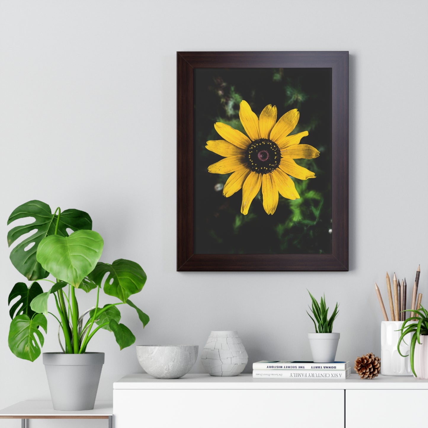 Vertical Poster - Peaceful Yellow Flower in the Busy City